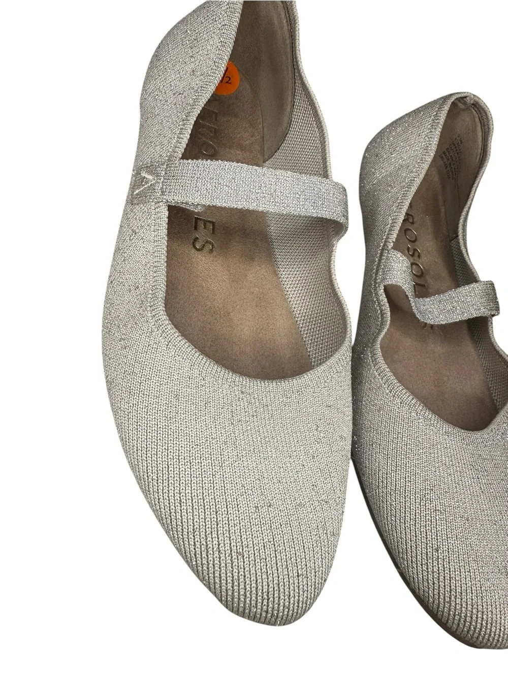 AEROSOLES Women's Tan Gold Thread Knit Mary Jane Flat with Strap - Picture 3 of 6